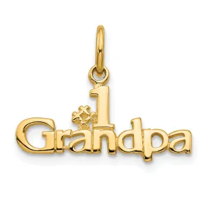 14k Yellow Gold #1 Grandpa Charm Pendant