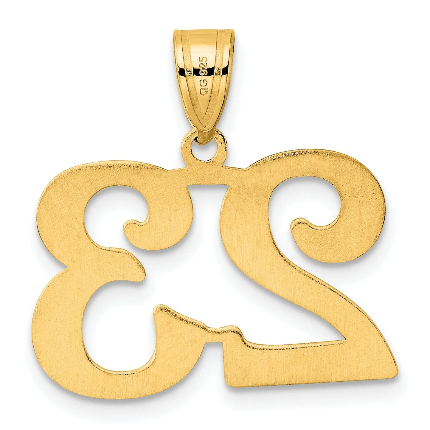 14k Yellow Gold Polished Finish Number 23 Charm Pendant