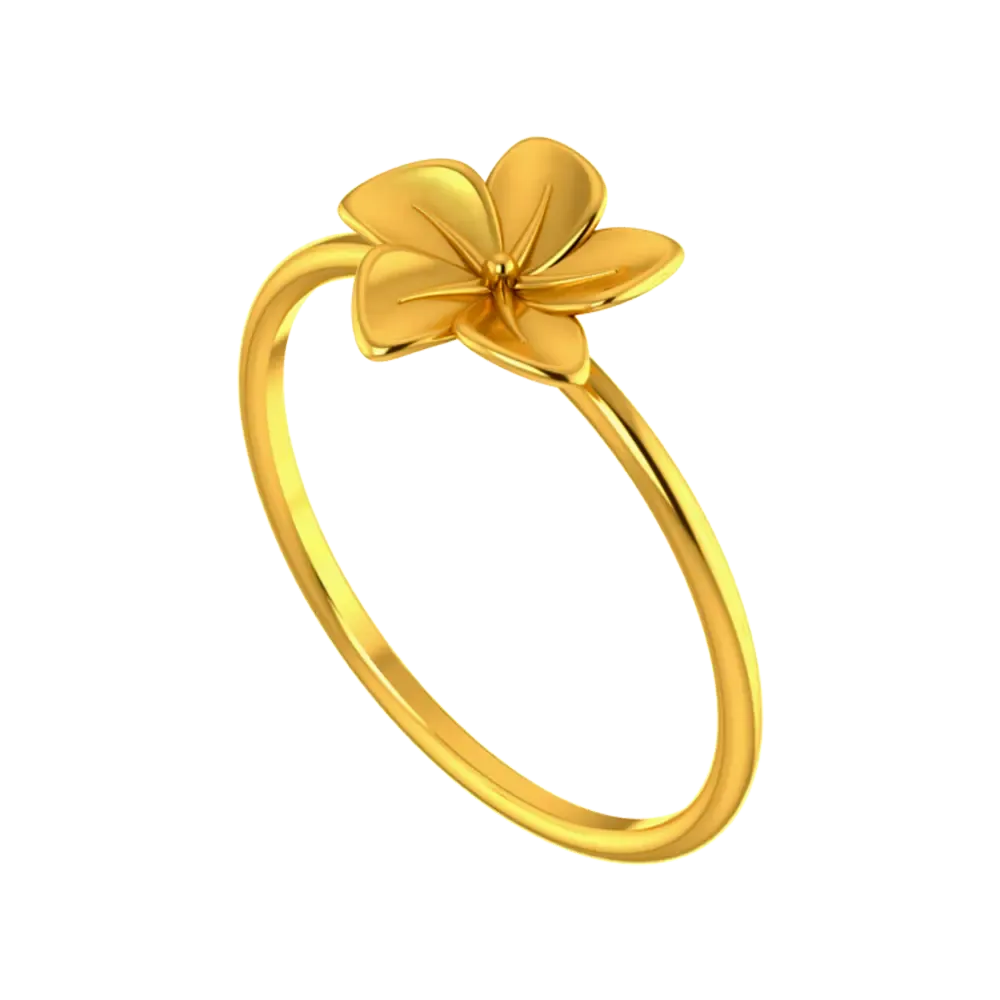 18k Gold Ring With A Floral Design On Top