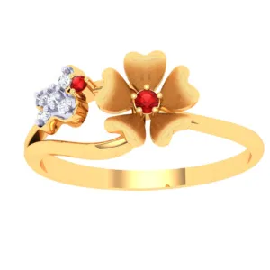 18k Stunting Diamond Ring With Floral Design From The P.c Chandra Jewellers