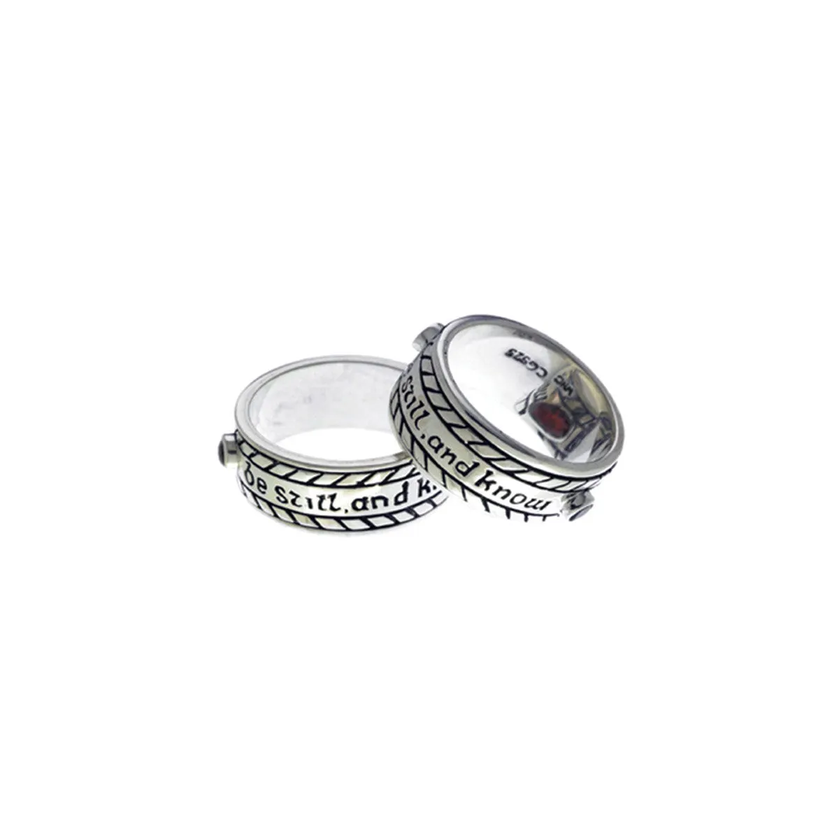 Be Still And Know Sterling Silver Spinner Ring