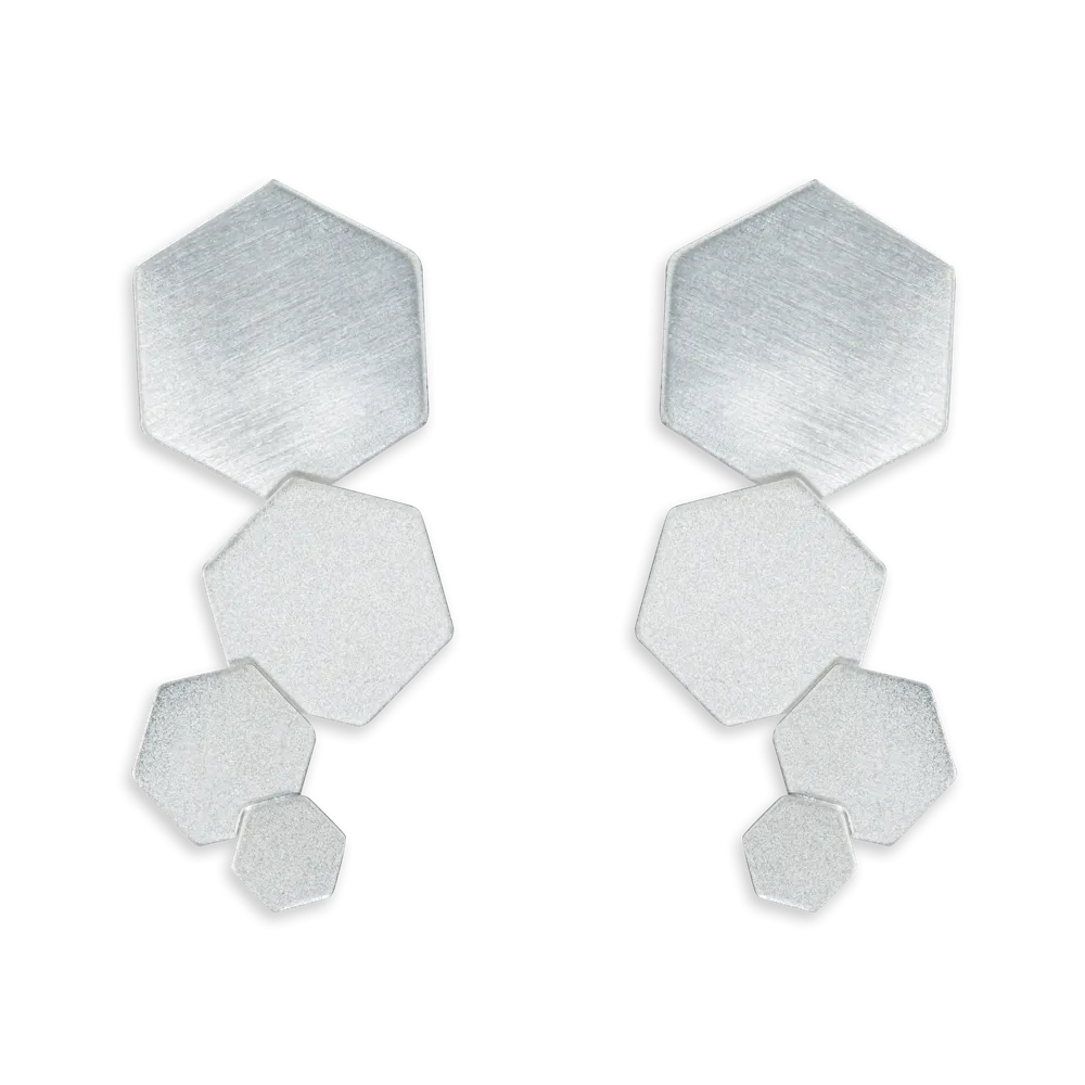 Bee Mine 4 Hex Drop Post Earrings