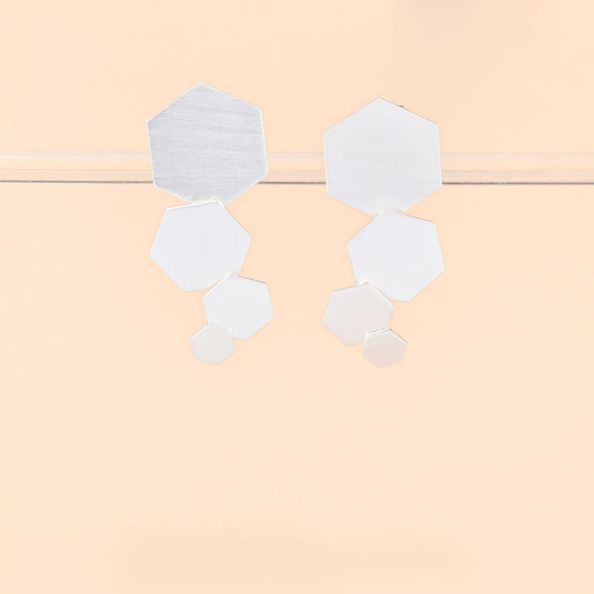 Bee Mine 4 Hex Drop Post Earrings