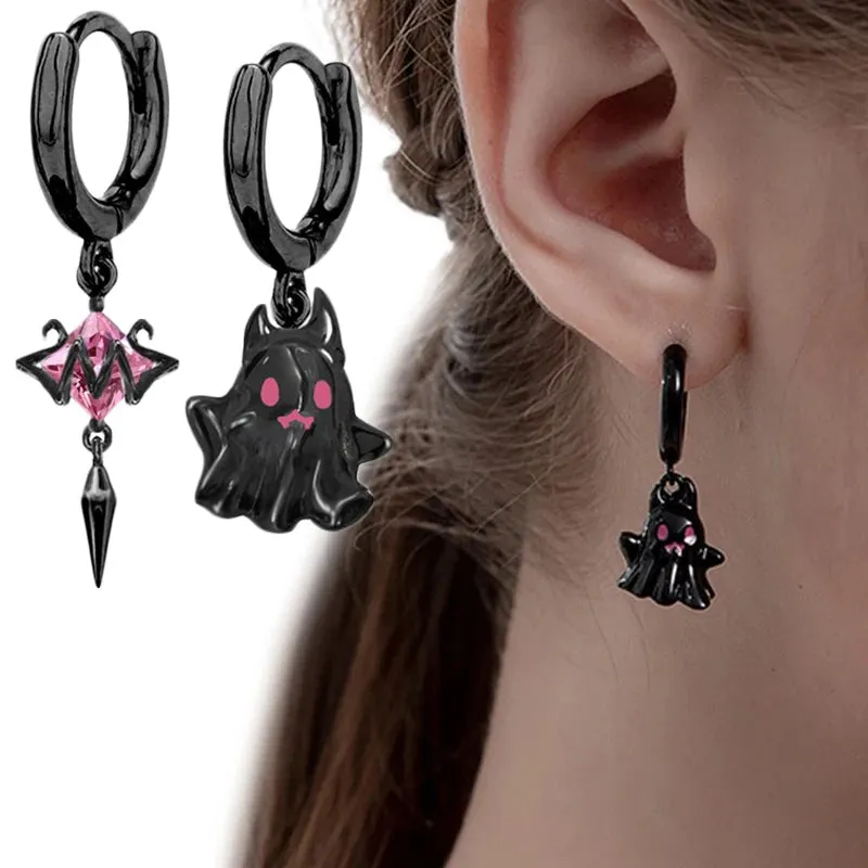 Black Cute Little Ghost Earrings