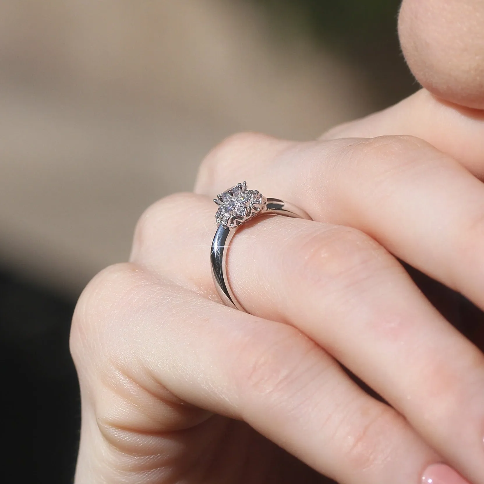 Blossom Brilliance: Floral Halo Engagement Ring