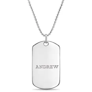 Boy's Dog Tag Kids / Children's / Girls Pendant/Necklace Engravable - Sterling Silver