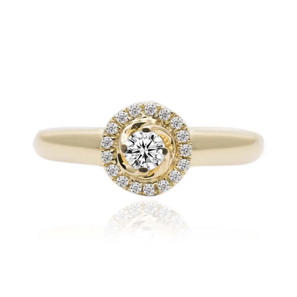 CARI • Vintage Diamond Cluster Ring In 18K Yellow Gold