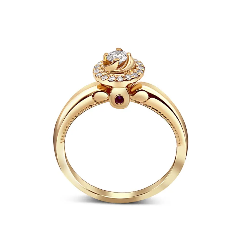 CARI • Vintage Diamond Cluster Ring In 18K Yellow Gold