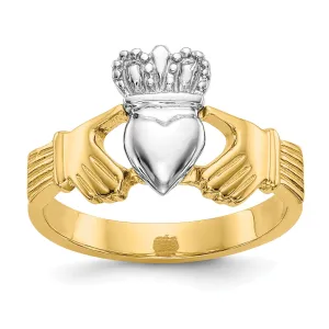 Claddagh ladies ring 14kt two tone gold ring