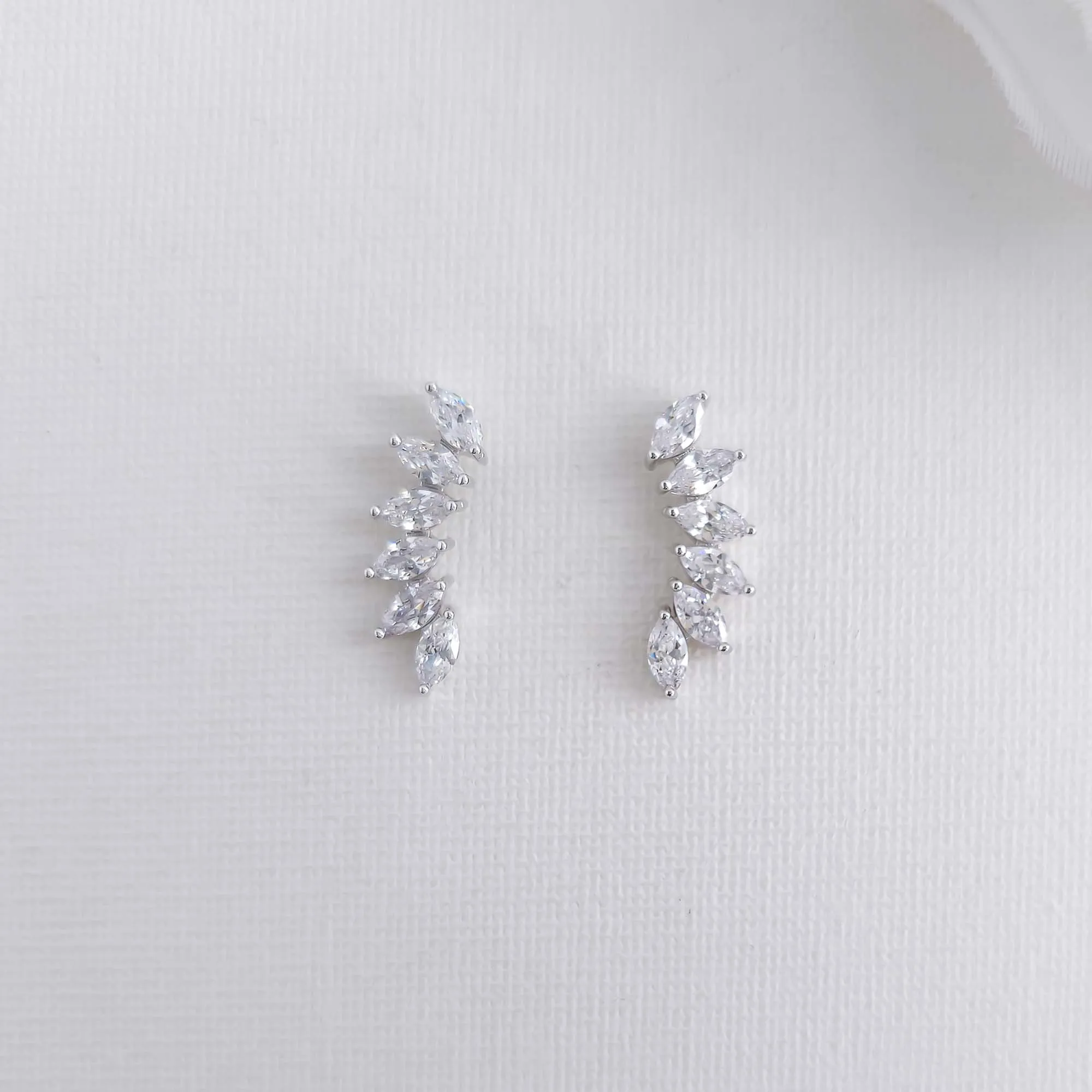 Ear Crawler Earrings for Women in Silver-Camila