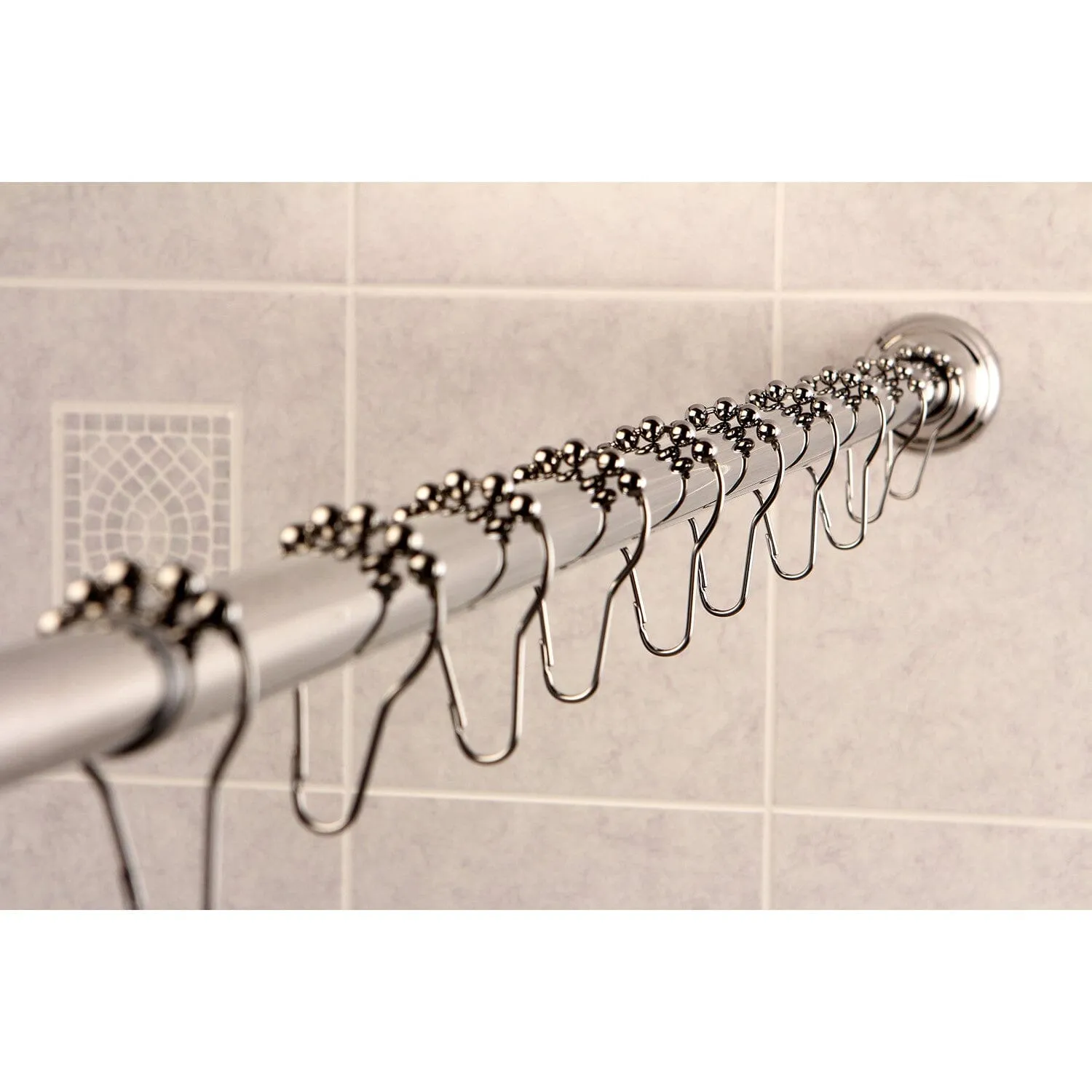 Edenscape 60-Inch to 72-Inch Adjustable Shower Curtain Rod with Rings Combo