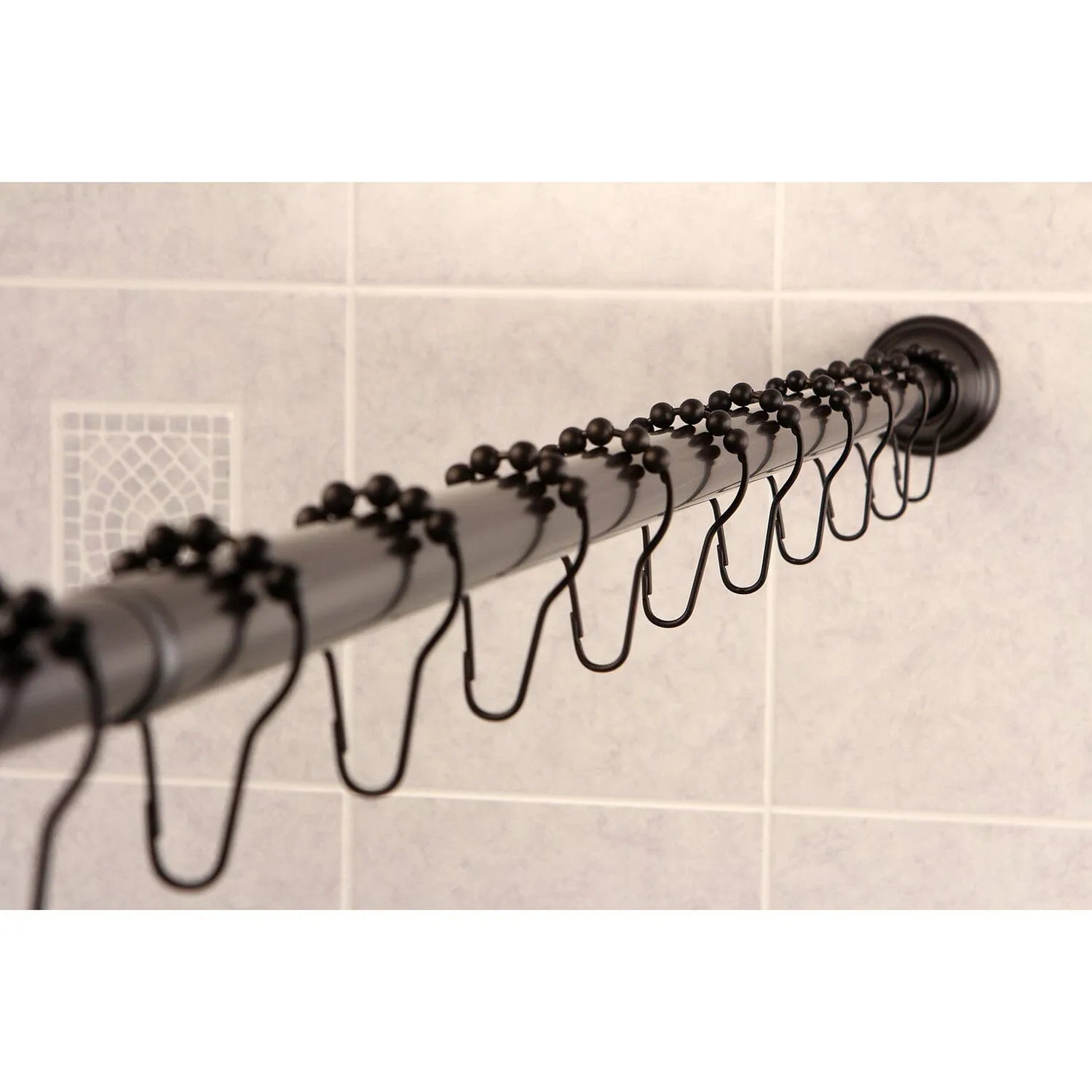 Edenscape 60-Inch to 72-Inch Adjustable Shower Curtain Rod with Rings Combo