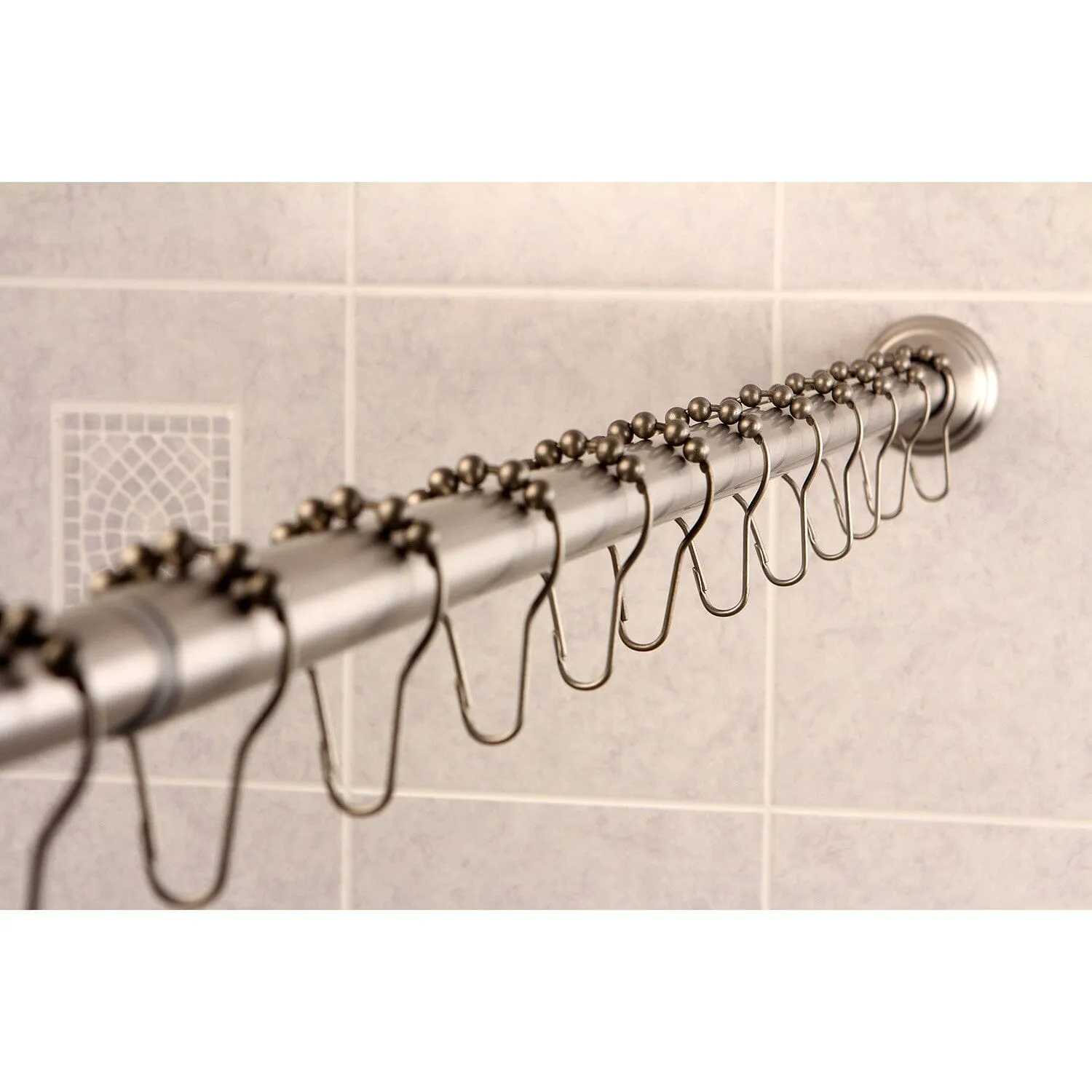 Edenscape 60-Inch to 72-Inch Adjustable Shower Curtain Rod with Rings Combo