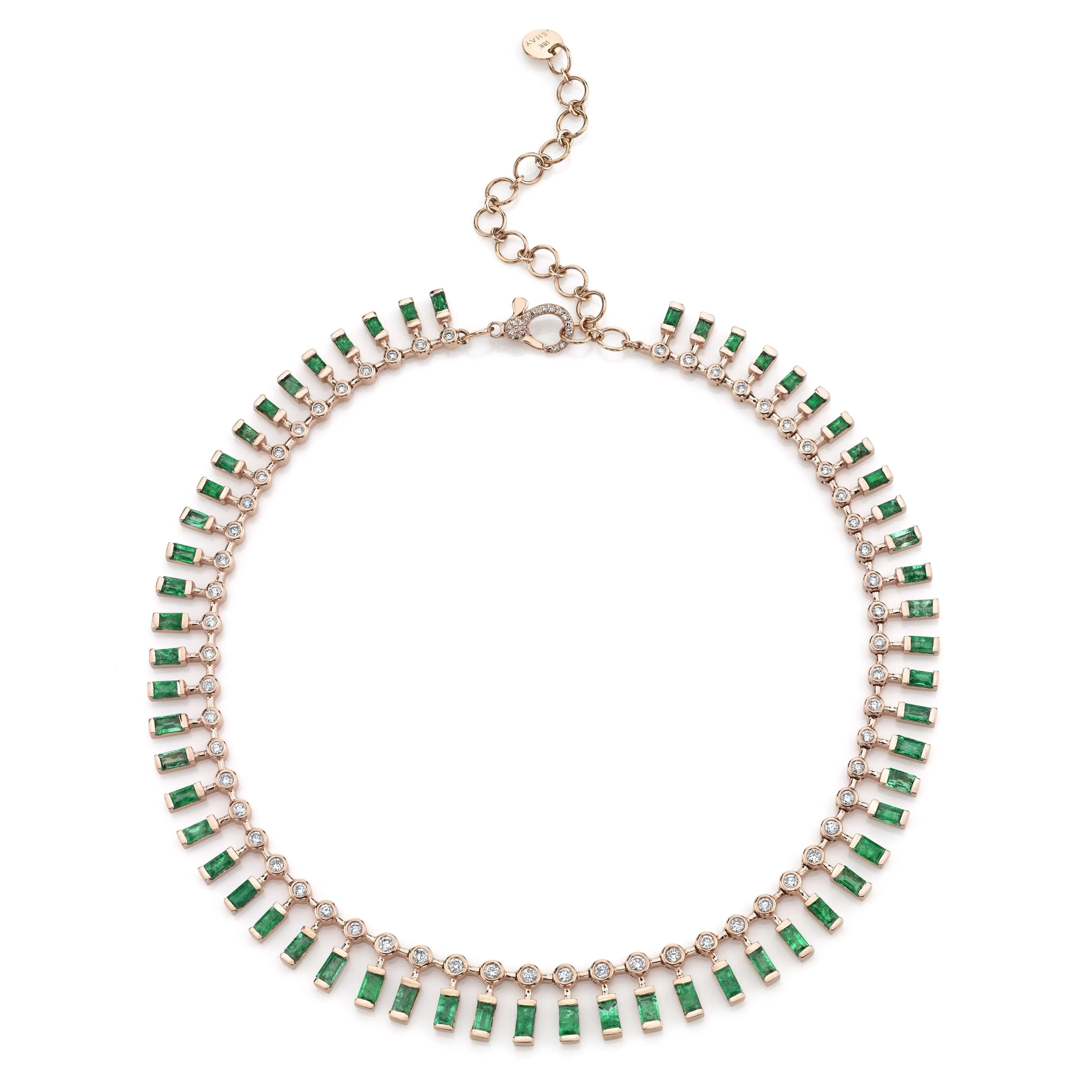 EMERALD & DIAMOND DOT-DASH CHOKER