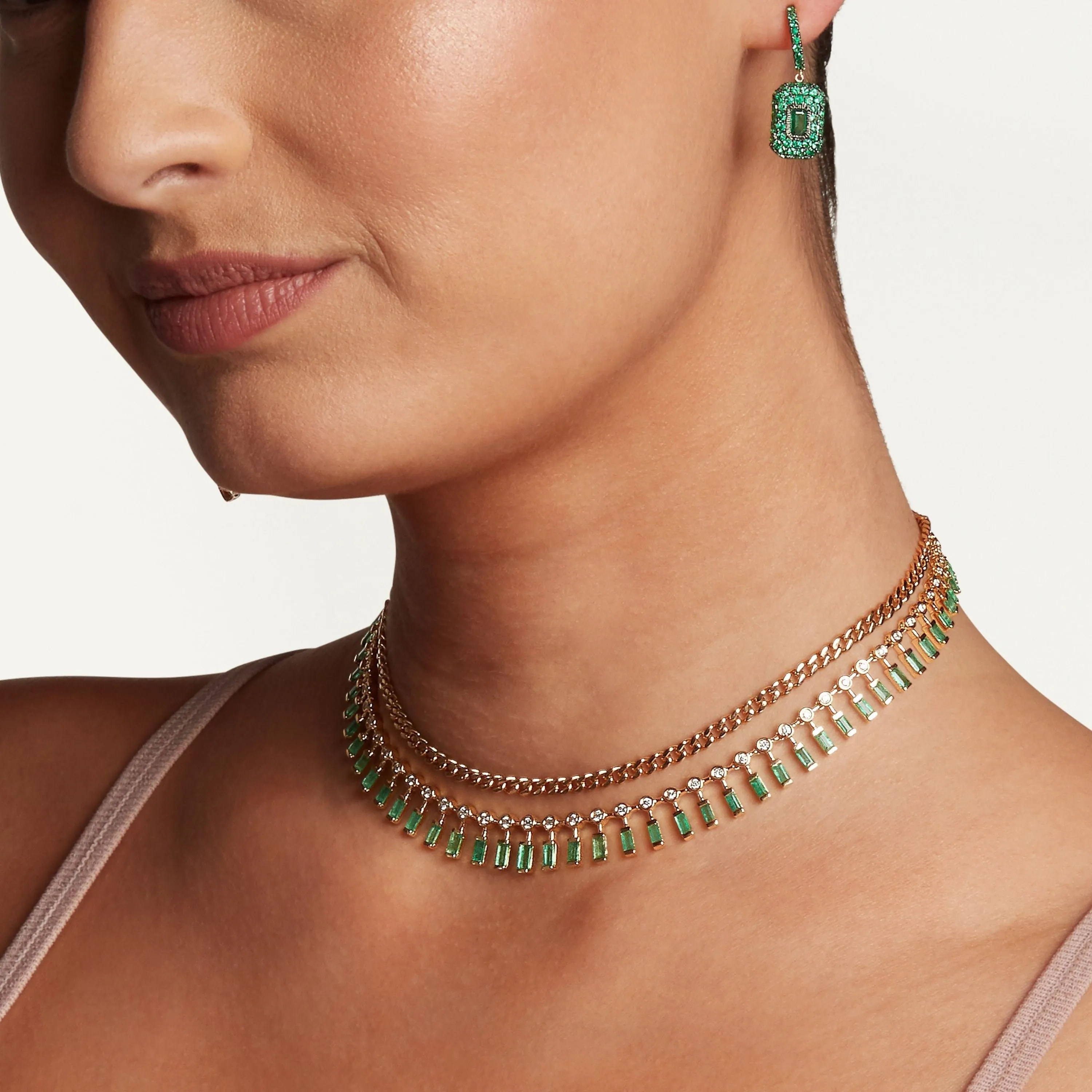 EMERALD & DIAMOND DOT-DASH CHOKER