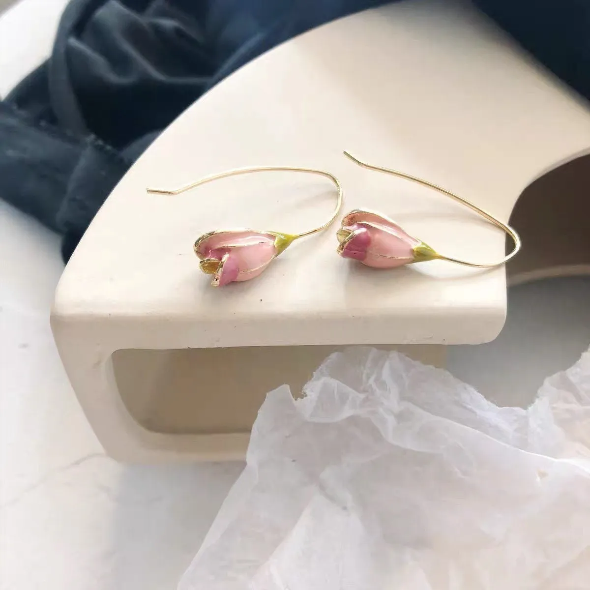 Enamel Tulip Earrings