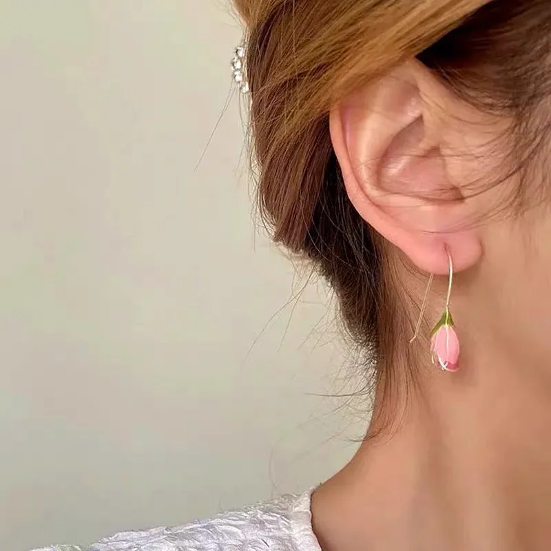 Enamel Tulip Earrings