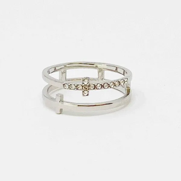 Forever Double Cross Ring