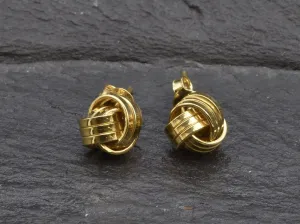 Gold Knot Earrings - Dainty Stud Earrings, Minimalist Earrings