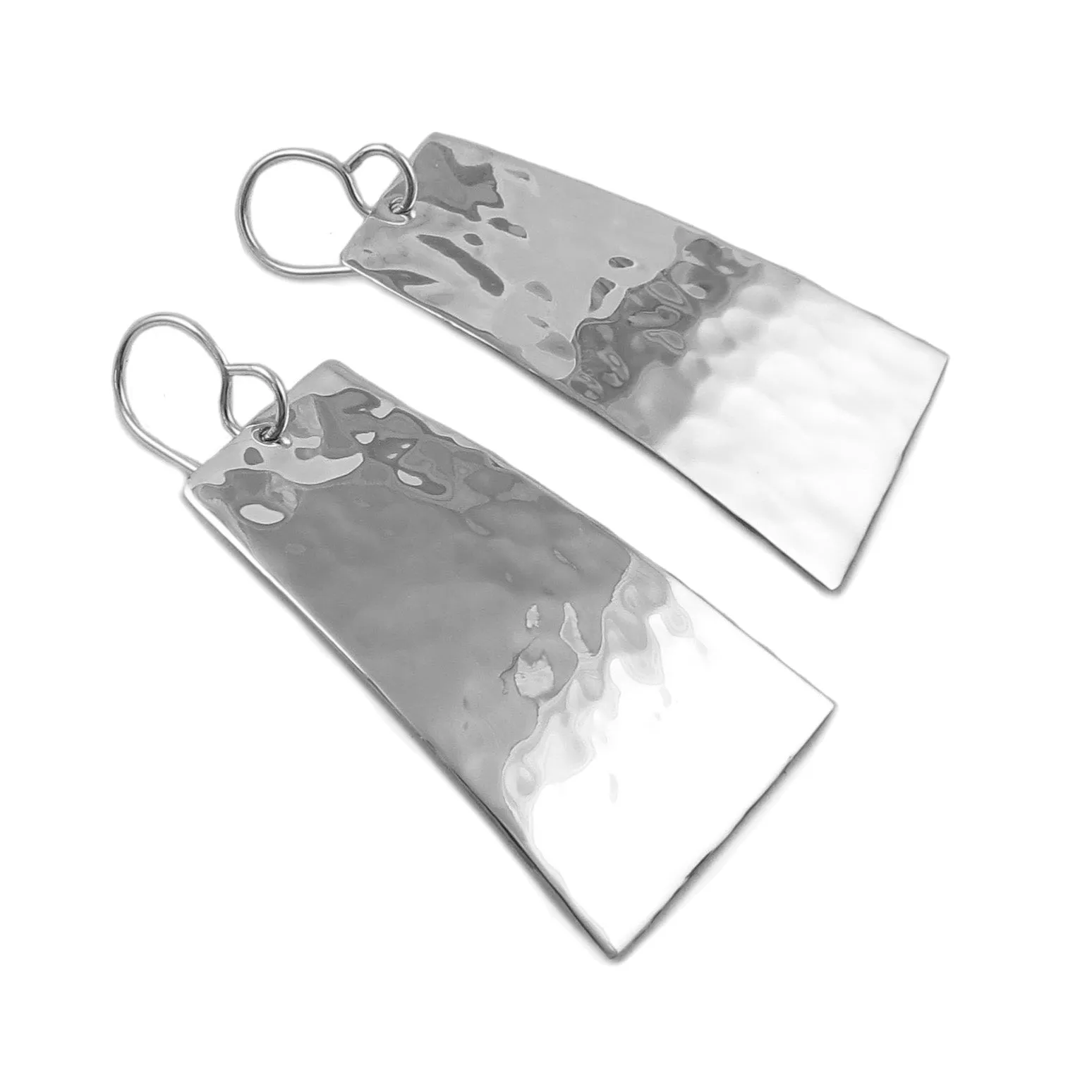 Hammered Sterling Silver Earrings Large