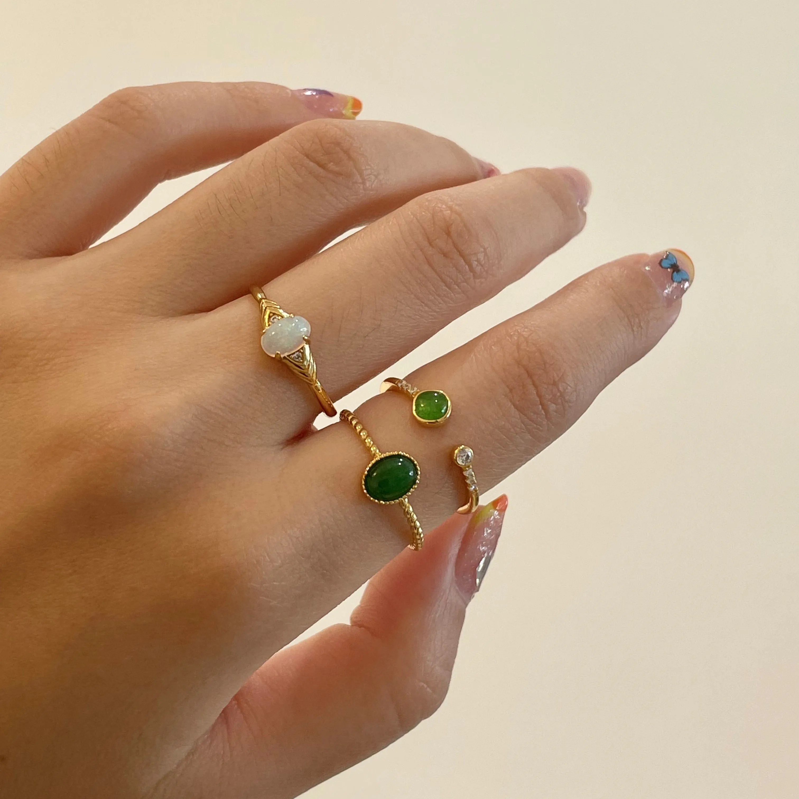 Jade Overlap Ring