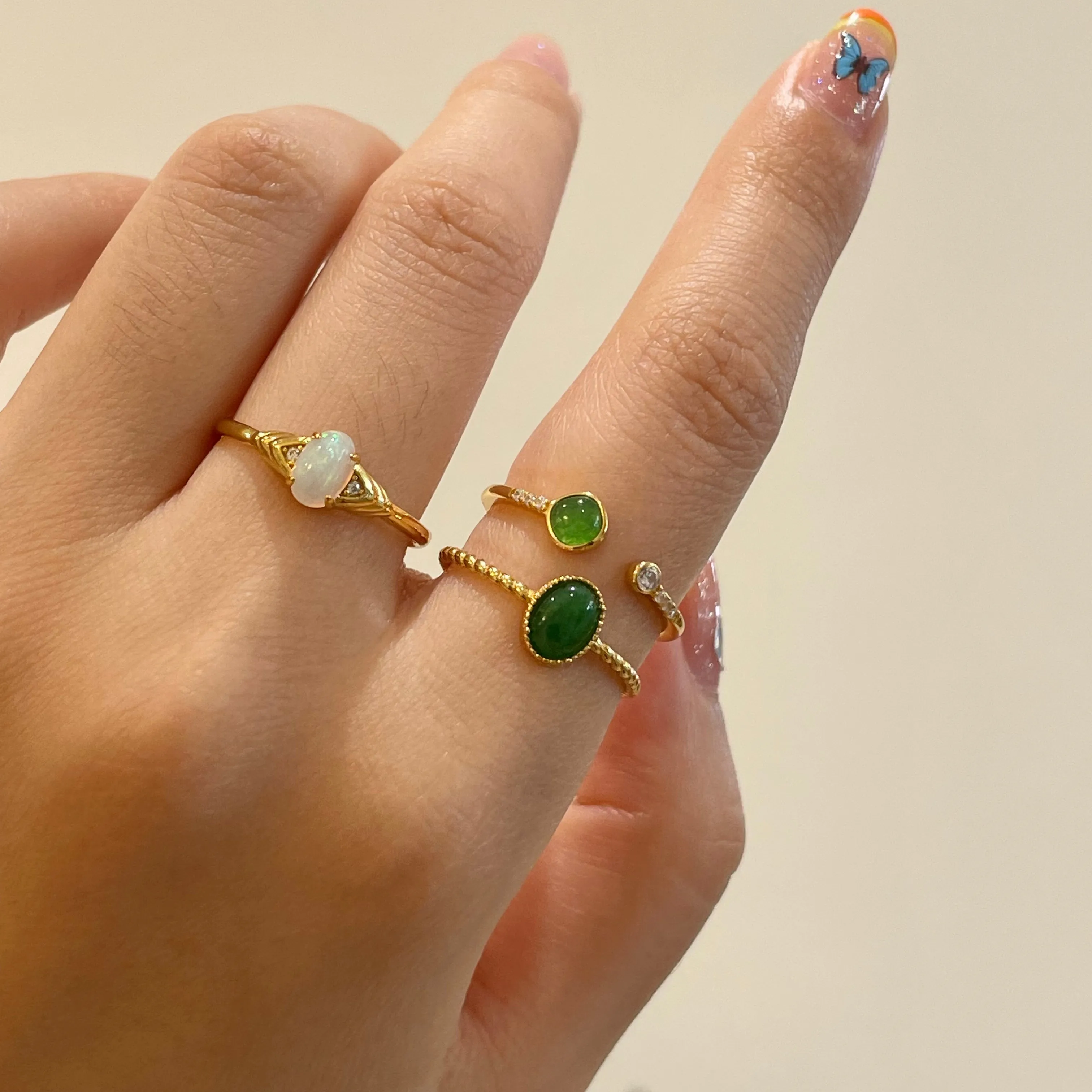 Jade Overlap Ring