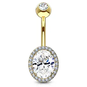 Jojo Ovaline Belly Bar with Gold Plating