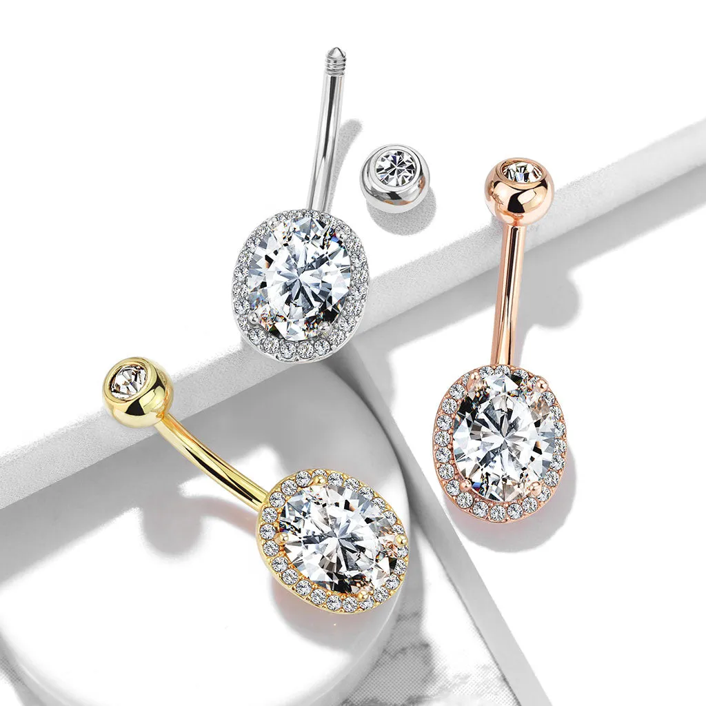 Jojo Ovaline Belly Bar with Gold Plating