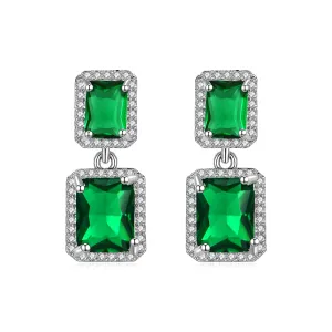 Kairangi Crystal Drop Earrings for Women Elegant Silver Plated Green Crystal Drop Earrings for Women and Girls