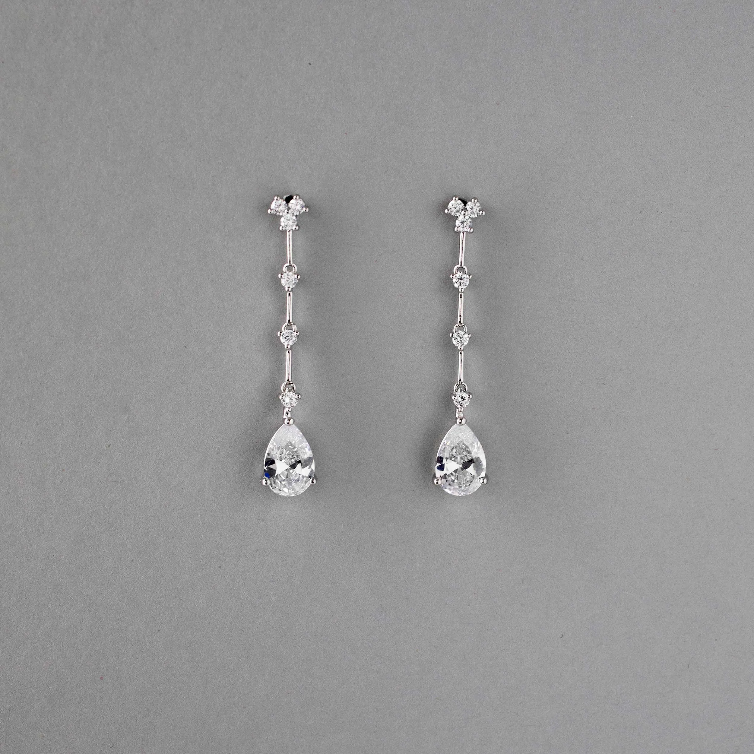 Link Drop CZ Earrings