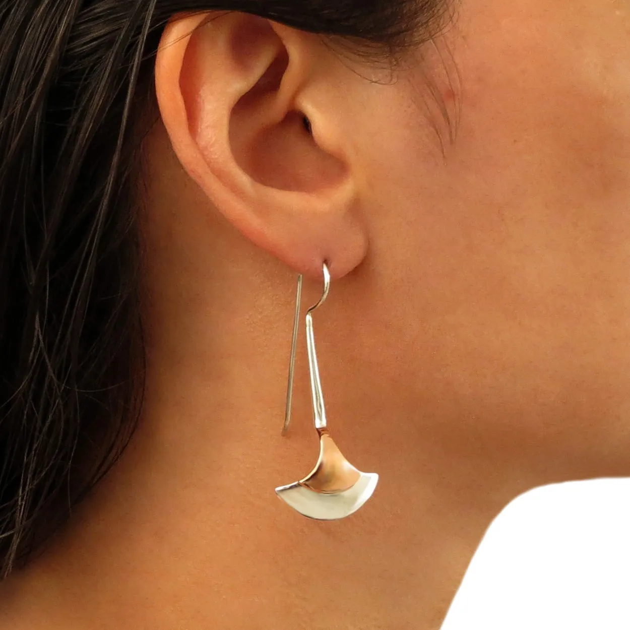 Long 925 Silver and Copper Threader Earrings