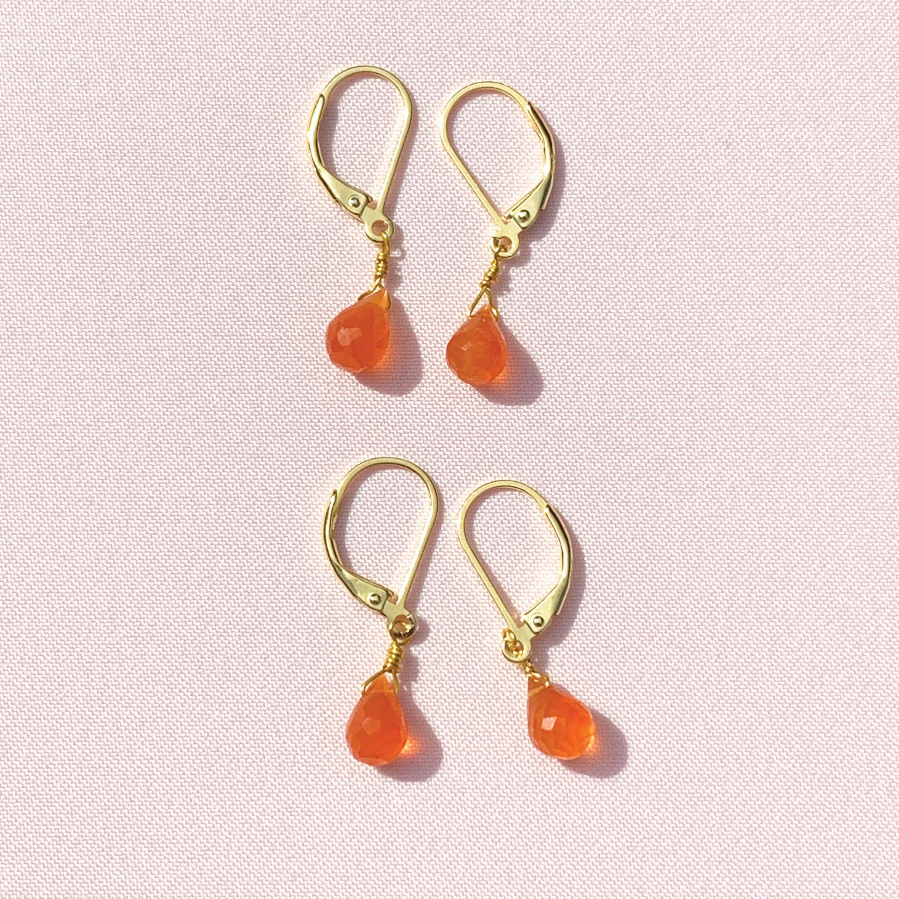 Minimalist Carnelian Earrings