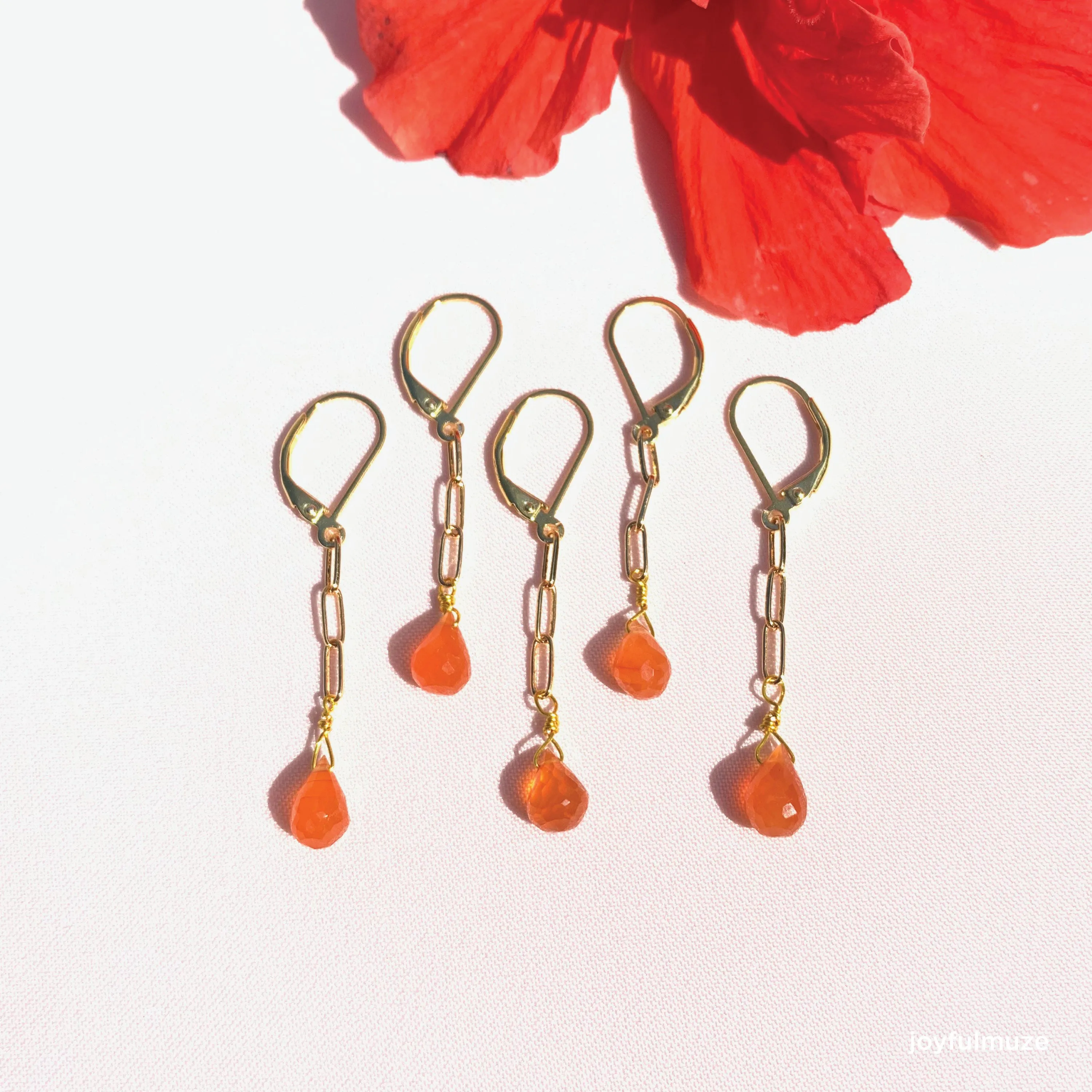 Minimalist Carnelian Earrings