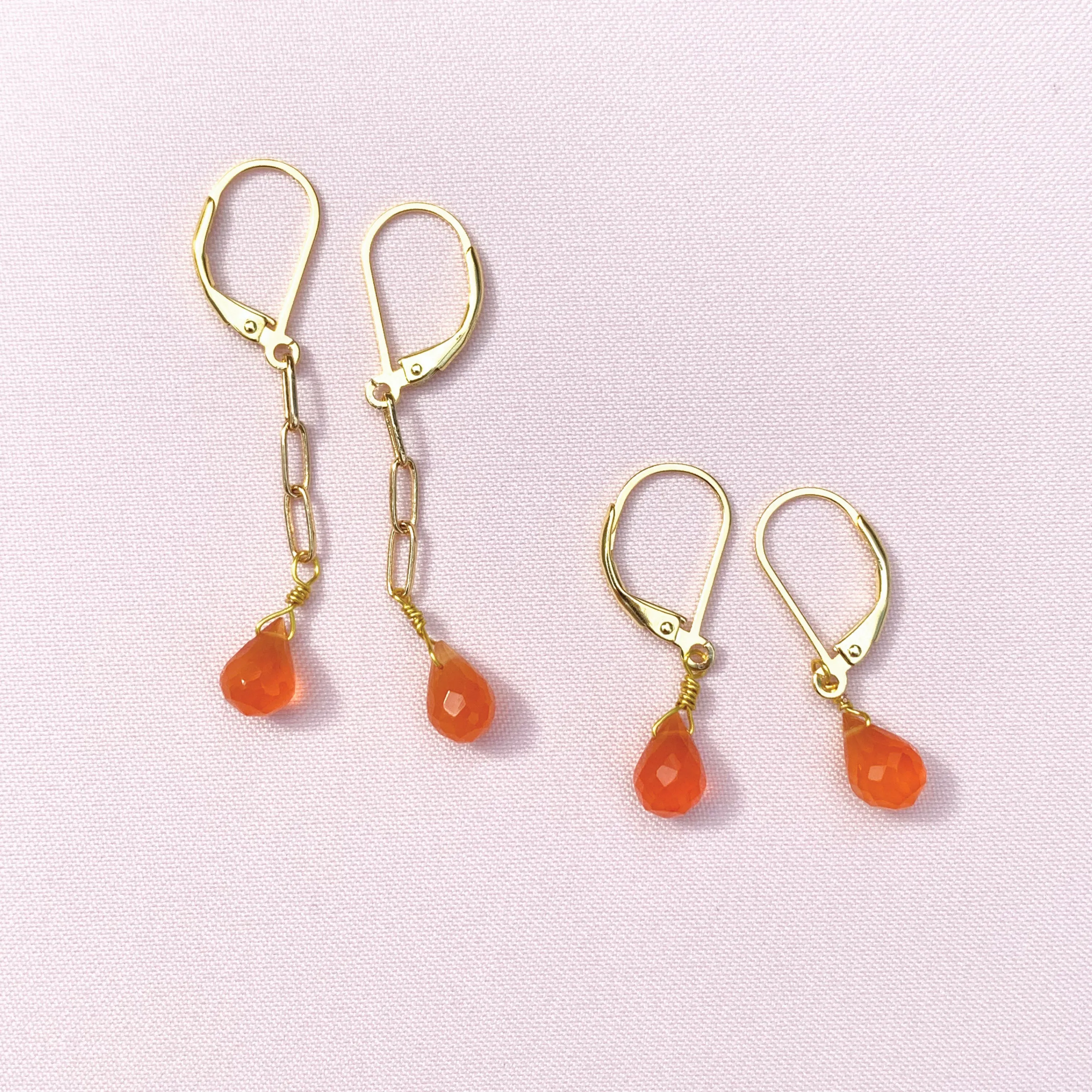 Minimalist Carnelian Earrings