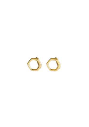 Minimalist Hexagon Post Earrings