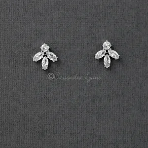 Minimalist Marquise Leaf CZ Stud Earrings