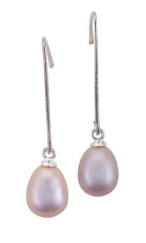 Minimalist pearl drop earrings