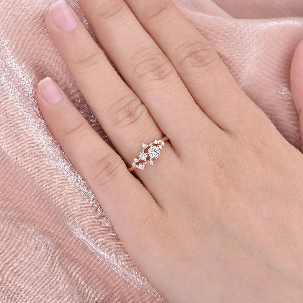 Moissanite Floral Inspired Cluster Ring