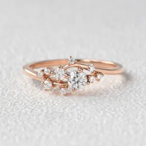 Moissanite Floral Inspired Cluster Ring