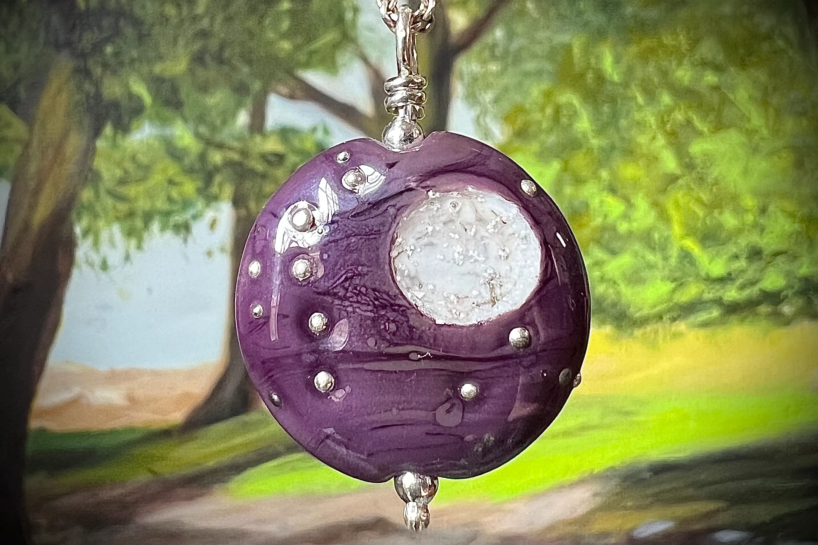 Moonlit Night Pendant with Cremation Ash