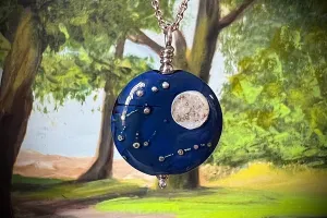 Moonlit Night Pendant with Cremation Ash