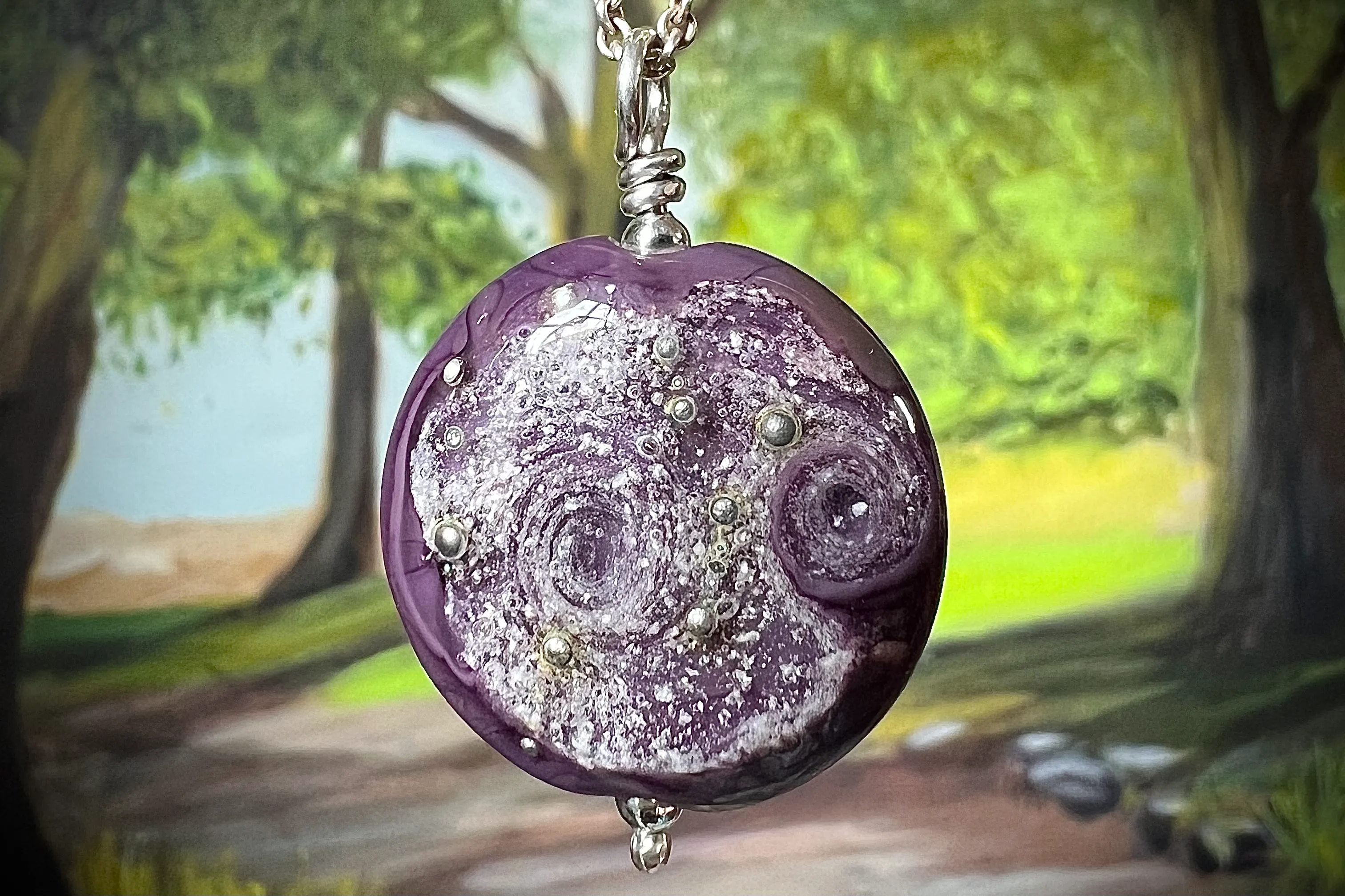 Moonlit Night Pendant with Cremation Ash