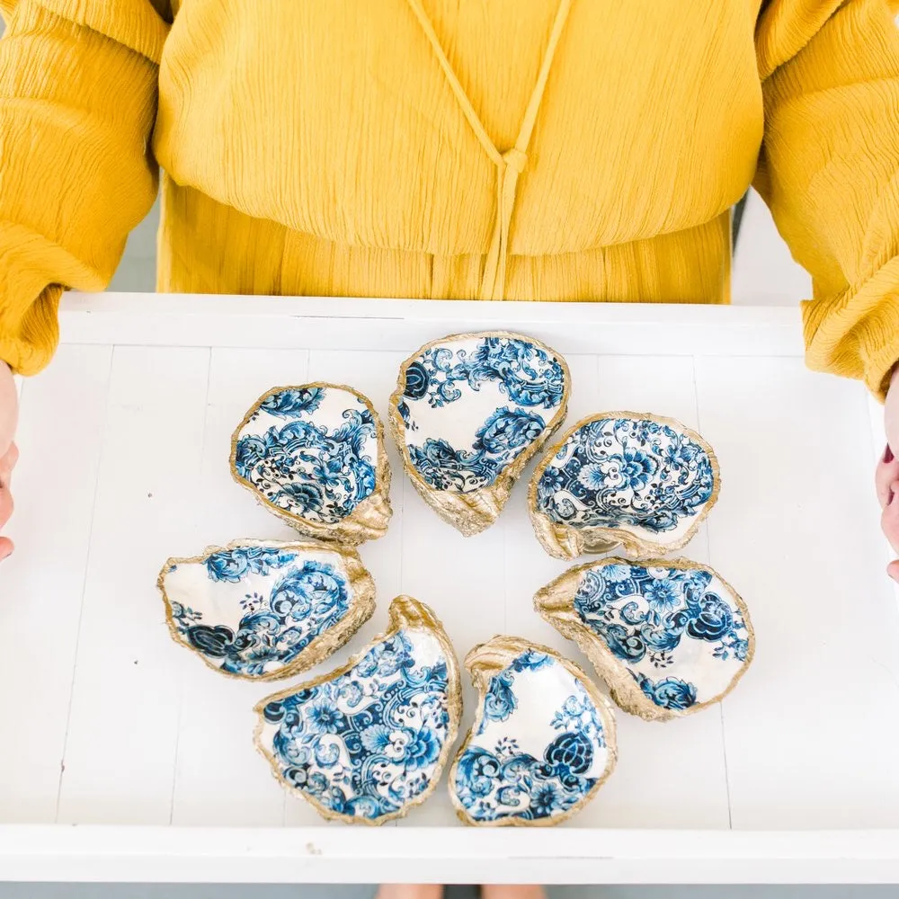 Oyster Dish - Floral Applique