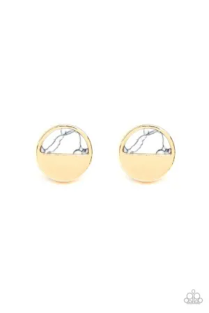 Paparazzi Earring ~ Marble Minimalist - White