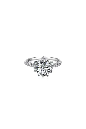 Round-Cut Shiny Star Engagement Ring