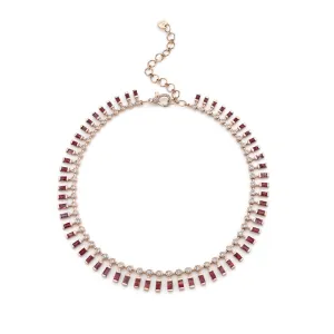 RUBY & DIAMOND DOT-DASH CHOKER