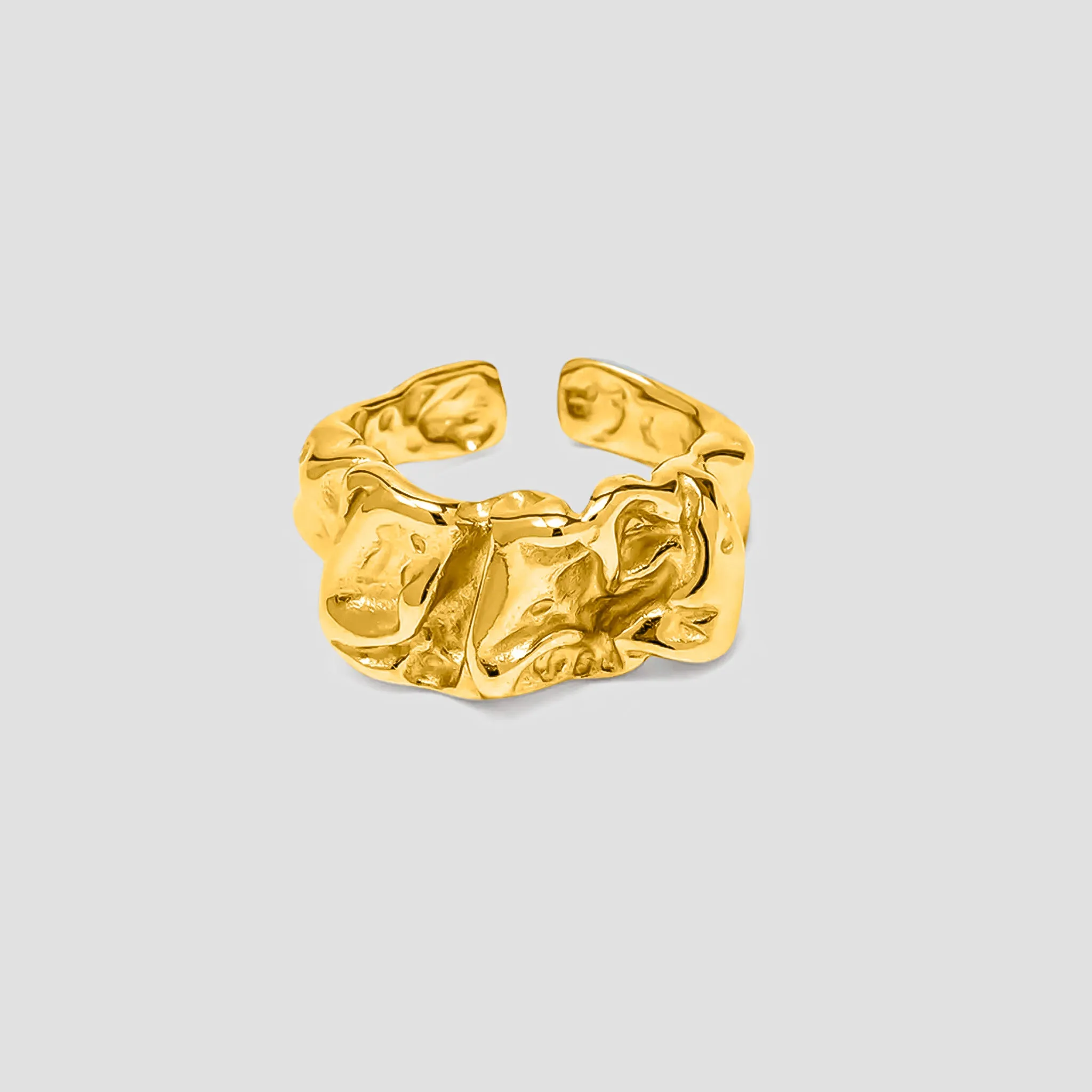 Rugged 18k Gold Nugget Ring