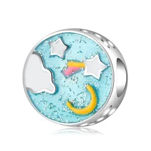 S925 Silver Starry Sky Blue Love Charm