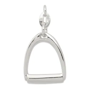 Silver Large Polished Horse Stirrup Charm