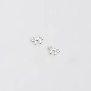 Silver Ribbon Bow Stud Earrings - Elegant and Stylish Jewelry for Any Occasion